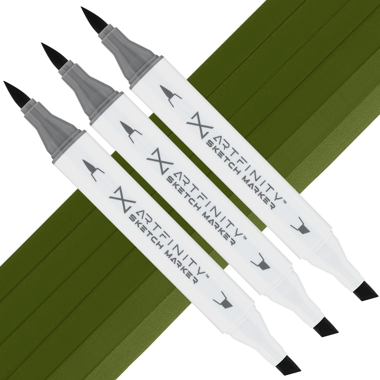 Artfinity Sketch Marker Sets - Set of 3 - Dark Olive Green G5-7, Vibrant, Professional, Dye-Based Alcohol Markers for Artists, Drawing, Travel, & More